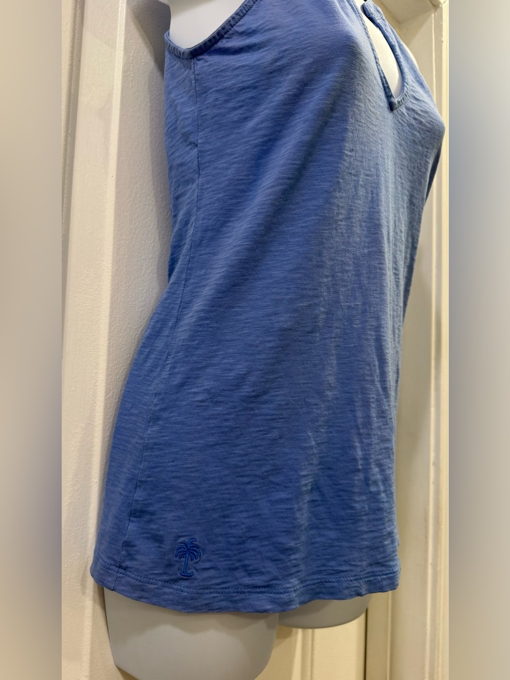 Lilly Pulitzer Blue Arya V-Neck Tank Top Size XS Pima Cotton - Picture 4 of 13